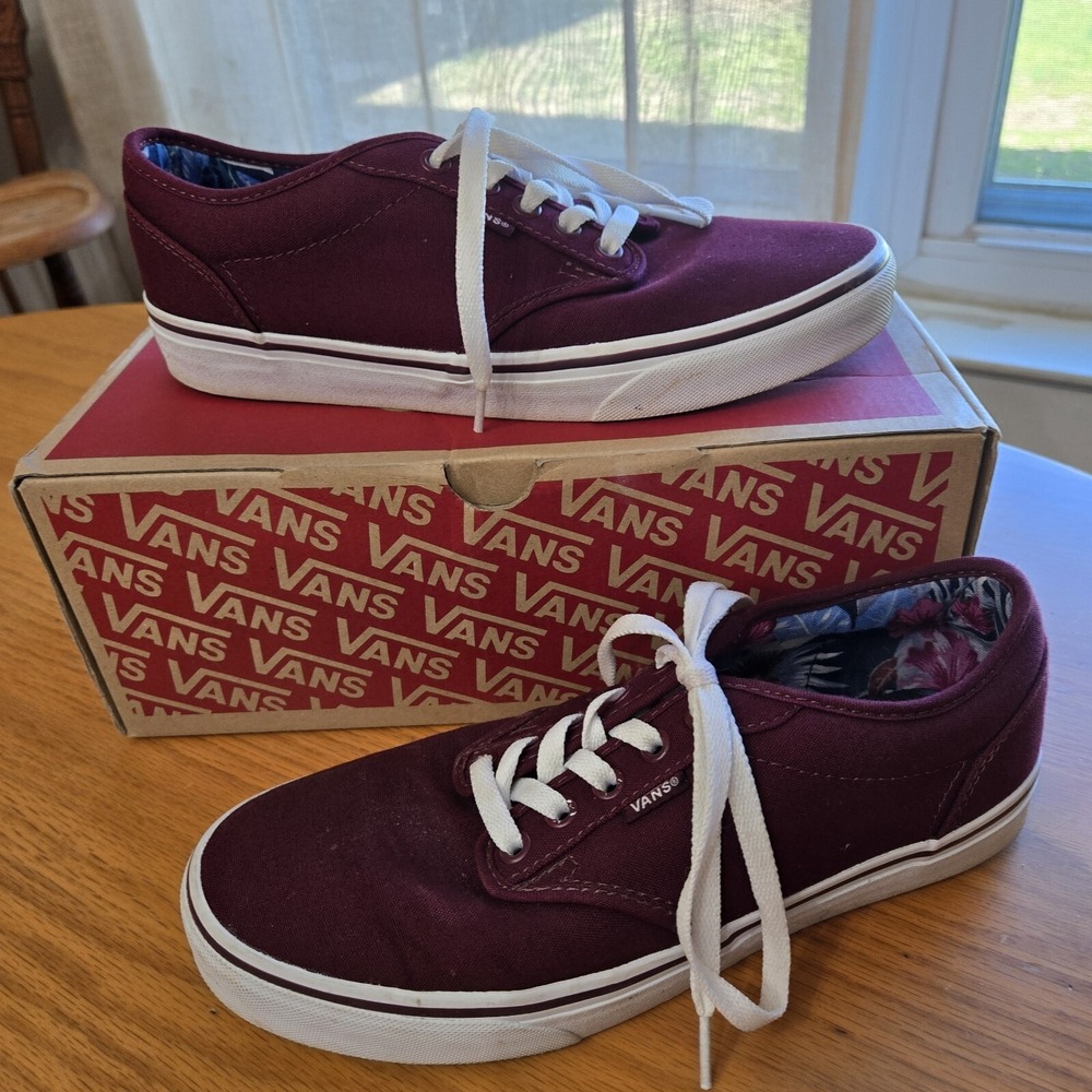 Vans Ward Canvas Skateboard Shoes Port Royale  / White Flowers W 9.5 EUC